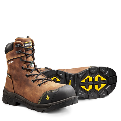 Botte de travail Terra VRTX 8000 SE de 8 po pour hommes avec embout en nanocomposite et protecteur métatarsien interne