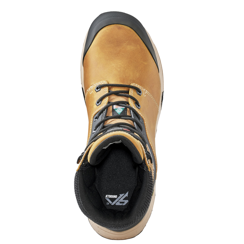 Lace up composite toe work boots top
