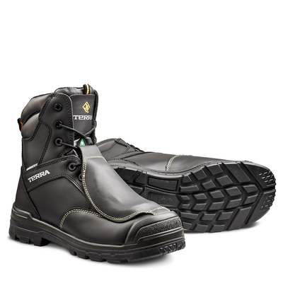 Botte de travail Terra Barricade de 8 po pour hommes avec embout en composite et protecteur métatarsien externe