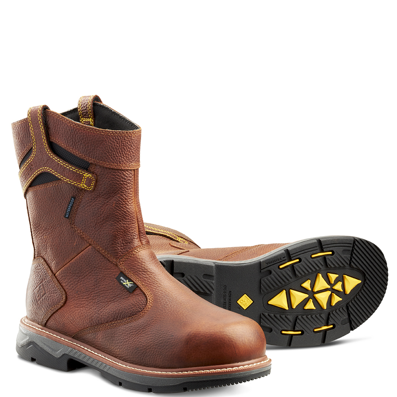 Men s Terra Patton Wellington Waterproof Aluminum Toe Pull On Safety Work Boot with Internal Met Guard Terra Footwear CA